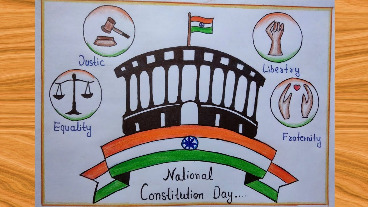 National Law Day Poster Drawing  Indian Constitution Day Drawing  drawing  classes for beginners  YouTube