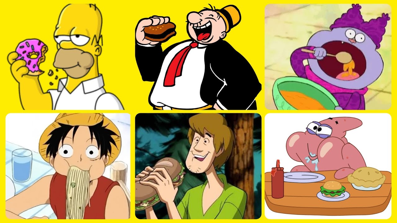 Cartoon Characters who love to eat (GLUTTONY) - YouTube
