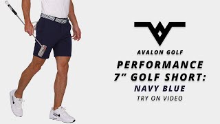 Mens Golf Shorts 7 Inch: Navy Blue | Avalon Golf Co