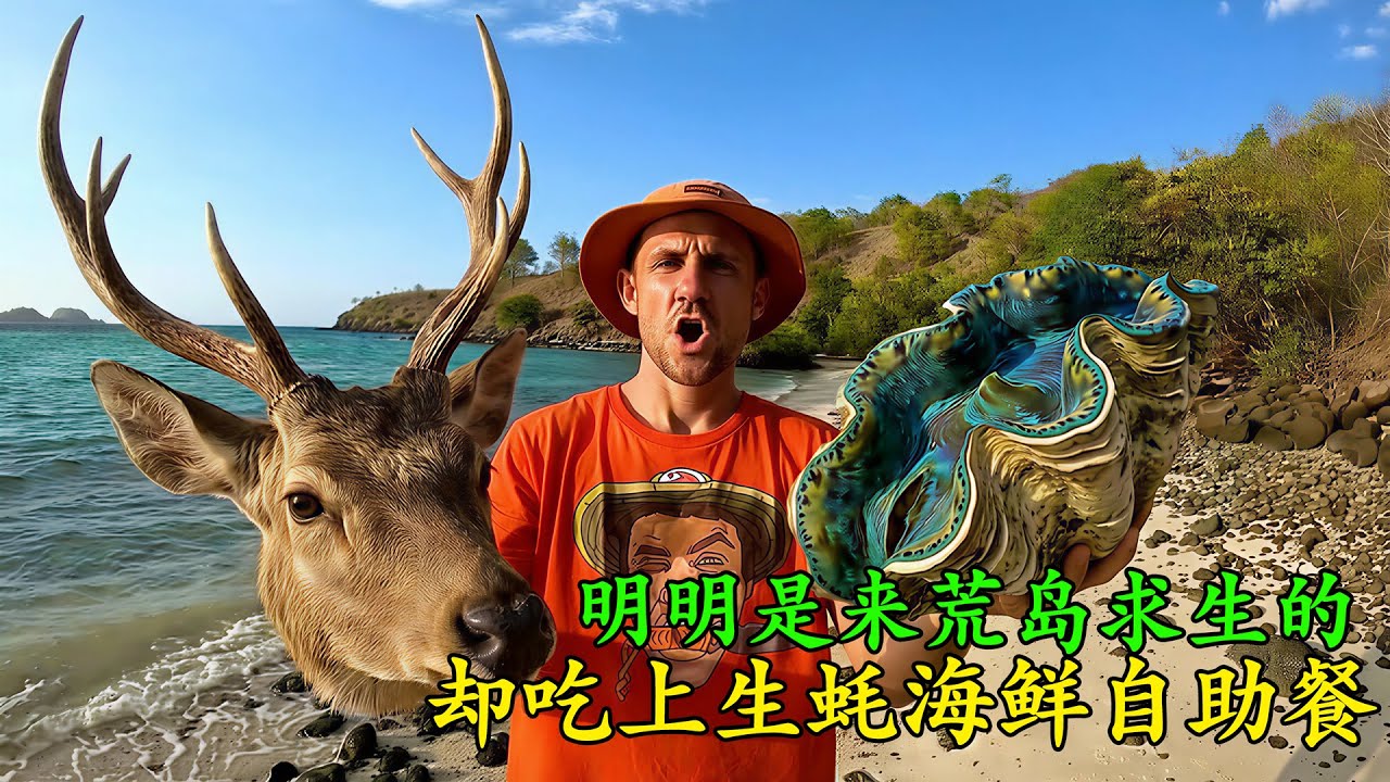 明明是來荒島求生的，用一根竹竿自製魚叉，卻吃上海鮮自助餐，每天晚上烤生蠔真的太香了！《荒島大餐》第一季 18