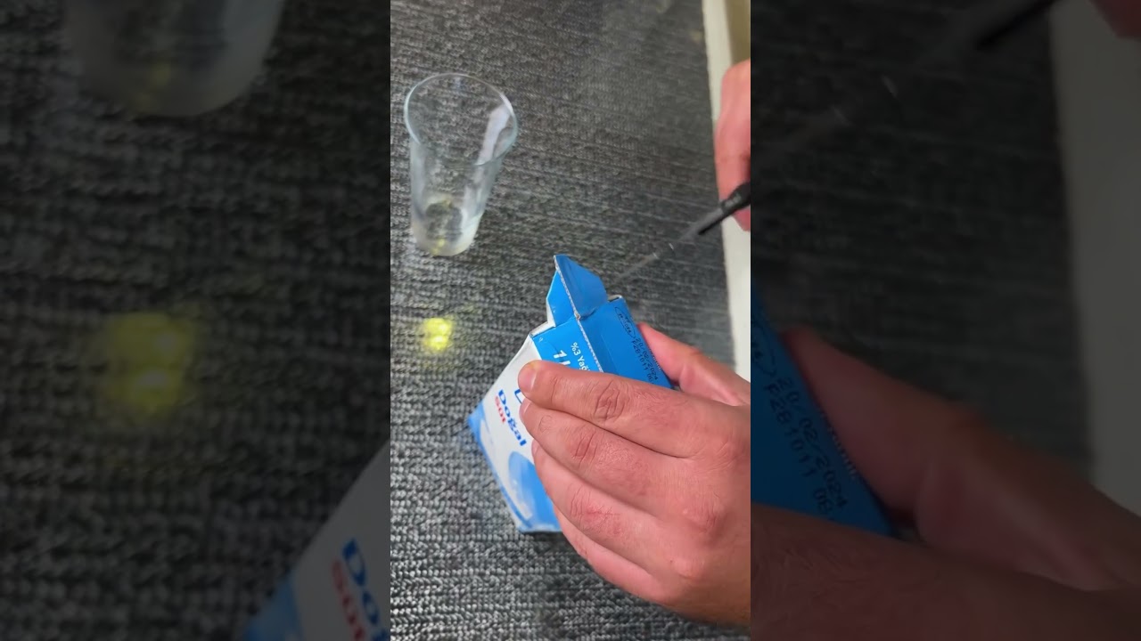 Trick to pour milk into a glass 