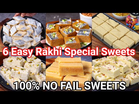 6 Quick & Easy Rakhi Sweets & Dessert Recipes | Raksha Bandhan Festival Recipes - Simple