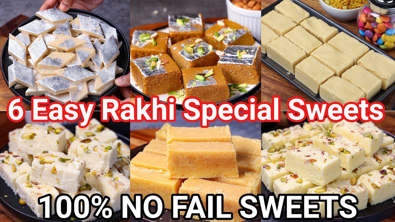 6 Quick & Easy Rakhi Sweets & Dessert Recipes | Raksha Bandhan Festival Recipes - Simple Sweets | Hebbar | Hebbars Kitchen