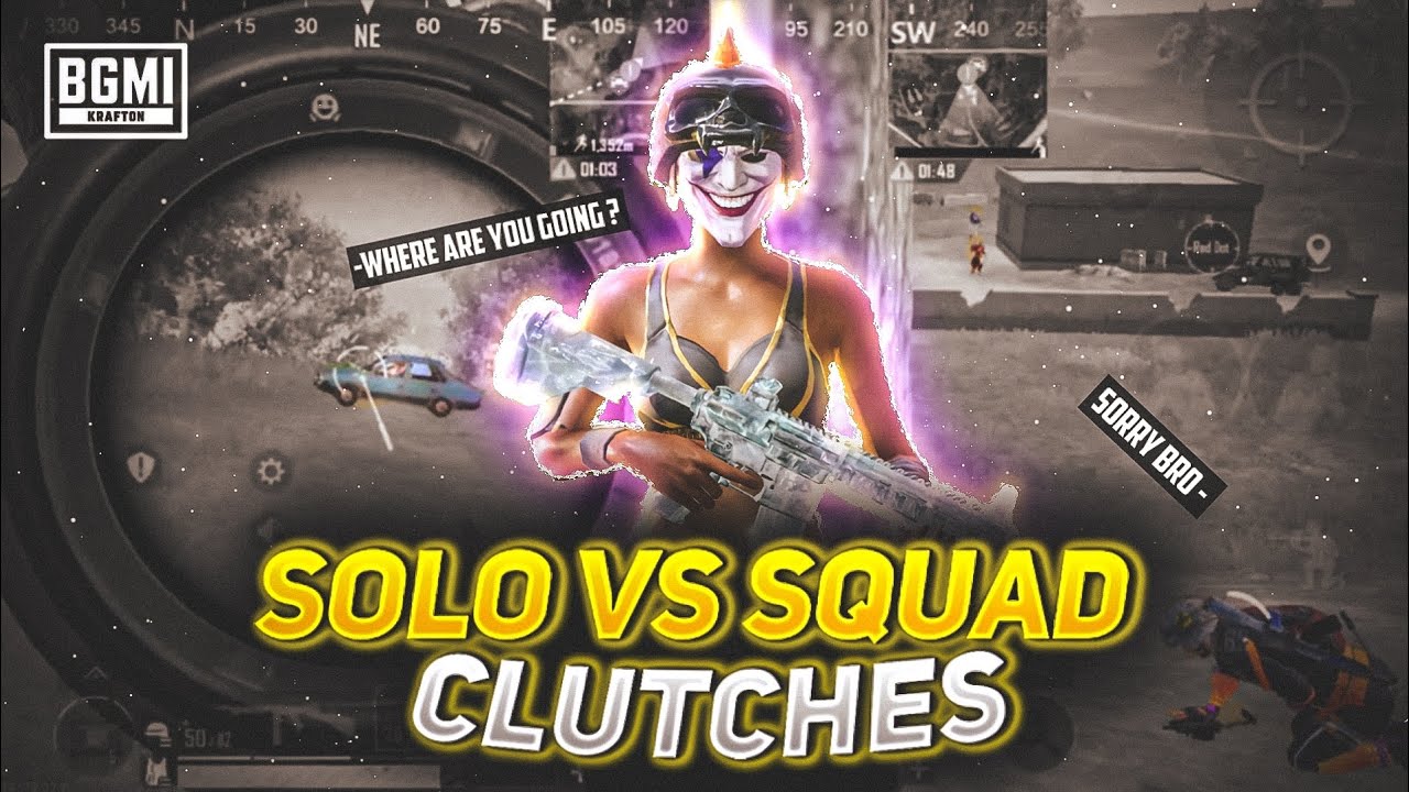 Solo Vs Squad 1v4 Clutches 🤯 | Full Rush Gameplay Moments BGMI | Devil ...
