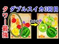 ダブルスイカ3回目達成。タワー理論が強かった。【スイカゲーム】