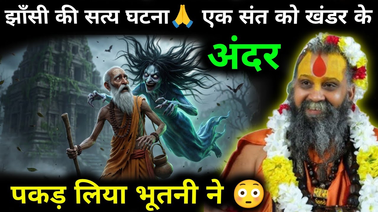 झाँसी की सत्य घटना🙏 एक संत को खंडर के अंदर पकड़ लिया भूतनी ने ✨😳|| #rajendradasjimaharaj 
