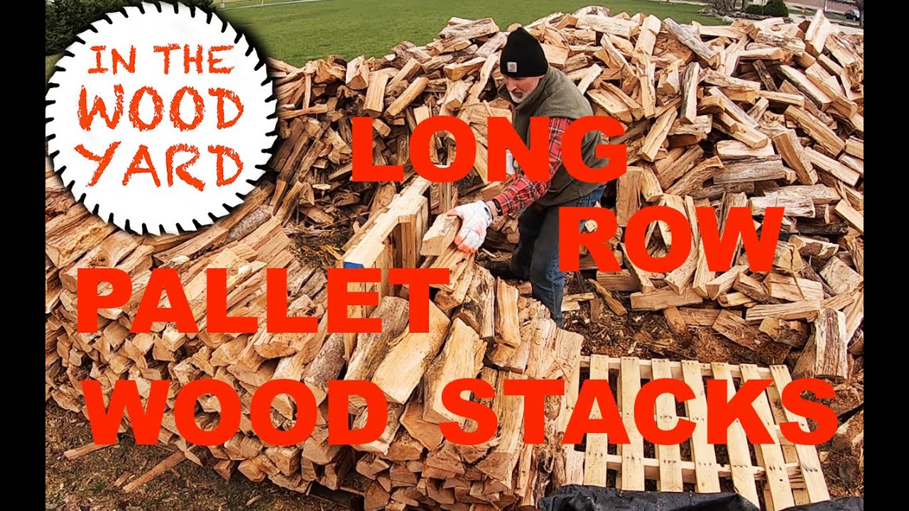 #308 - Stacking Firewood in Long Rows - Easy To Do Fast! - YouTube