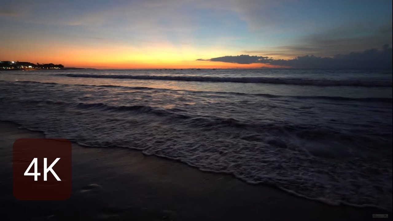 [4K Bali] Kuta beach, 발리 쿠타 해변, 저녁 산책, sunset walking, 25min relaxation