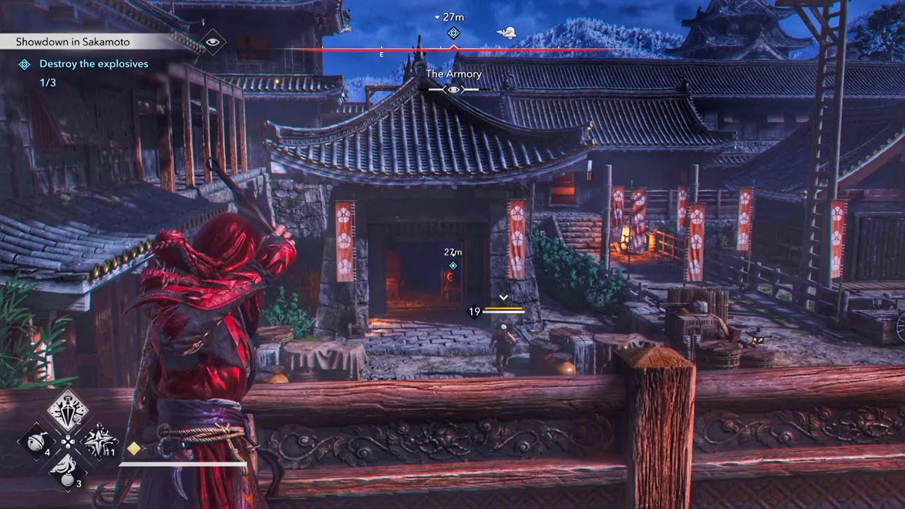 Assassin's Creed Shadows | Destroy the Explosives Walkthrough Gameplay | Showdown in Sakamoto