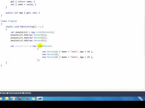C# 3 0   Part 5   Collection Initializer