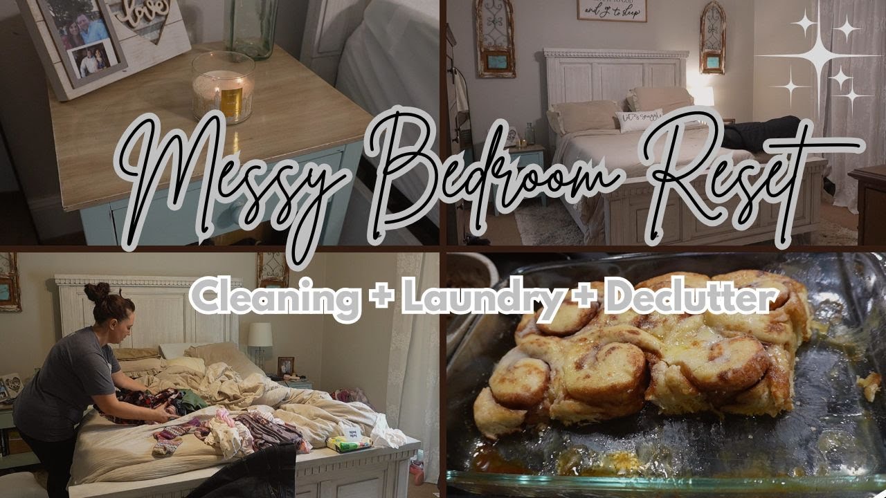 ✨Messy Bedroom Reset ✨ // Laundry + Cleaning Motivation + Decluttering