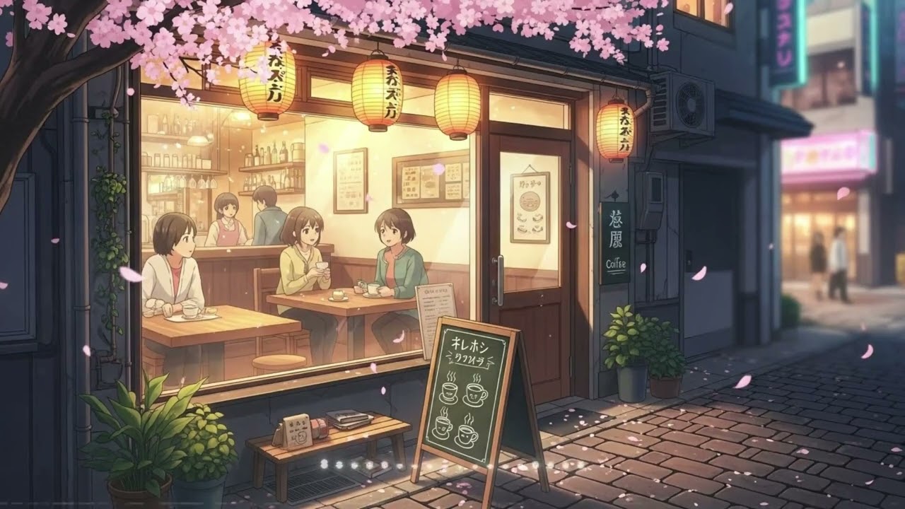 Café LoFi Nights – Calm Ambient Chill and Relax ( 1 hour )