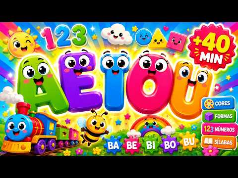 KIDS MARATHON +40 MIN | Vowels, Colors, Geometric Shapes, Numbers and Syllables | Early Childhood...