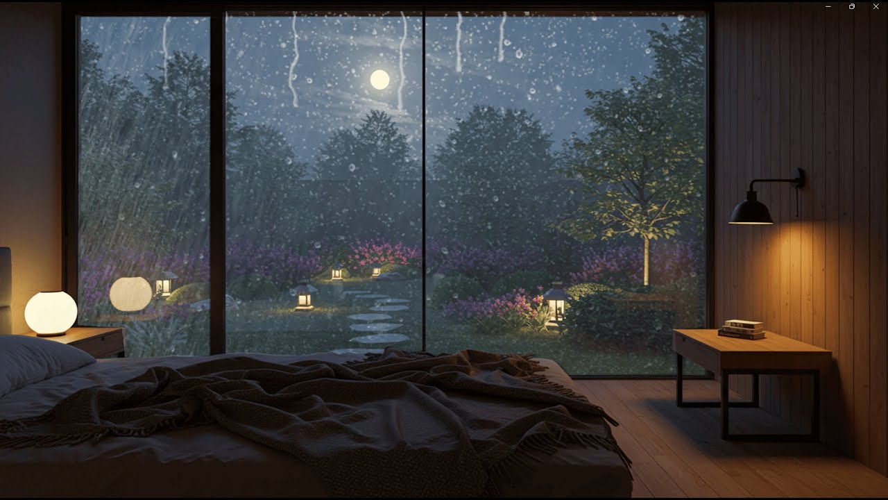 Rainy Night Ambience with Soft Lantern Glow 🕯️🌧️ | Sleep Instantly in 5 Minutes