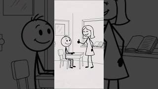'A Kind Teacher Saved a Little Boy's Embarrassing Moment ❤️ #Shorts #StickFigure #SchoolStory