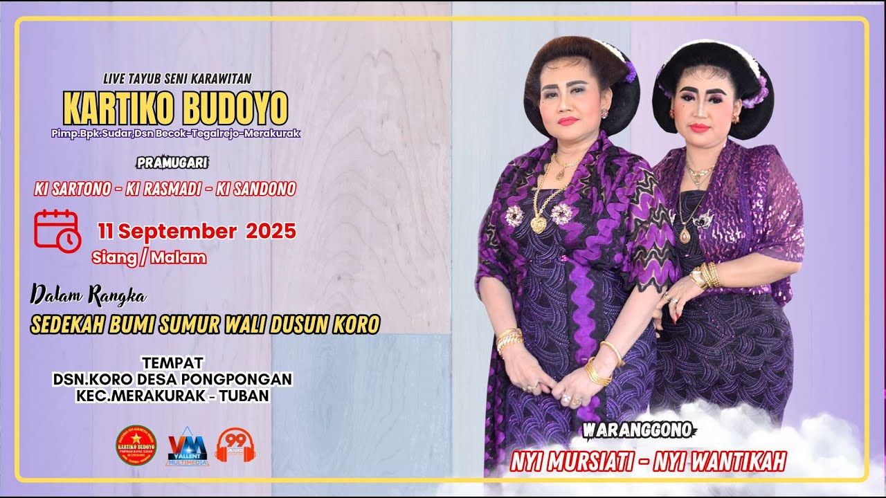 Live Tayub Siang KARTIKO BUDOYO :: NYI MURSIATI & NYI WANTIKAH :: Sedekah Bumi SUMUR WALI Dsn.Koro