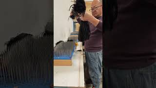 African synthetic wig making, pre-processing: color mixing. Wig making skills. Handmade. (375）