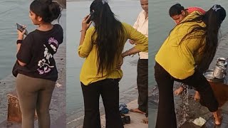 Ganga Snan गग सनन Kumbh Snan 2025 Haridwar Ganga Snan Saryu Nadi Snan Part 24