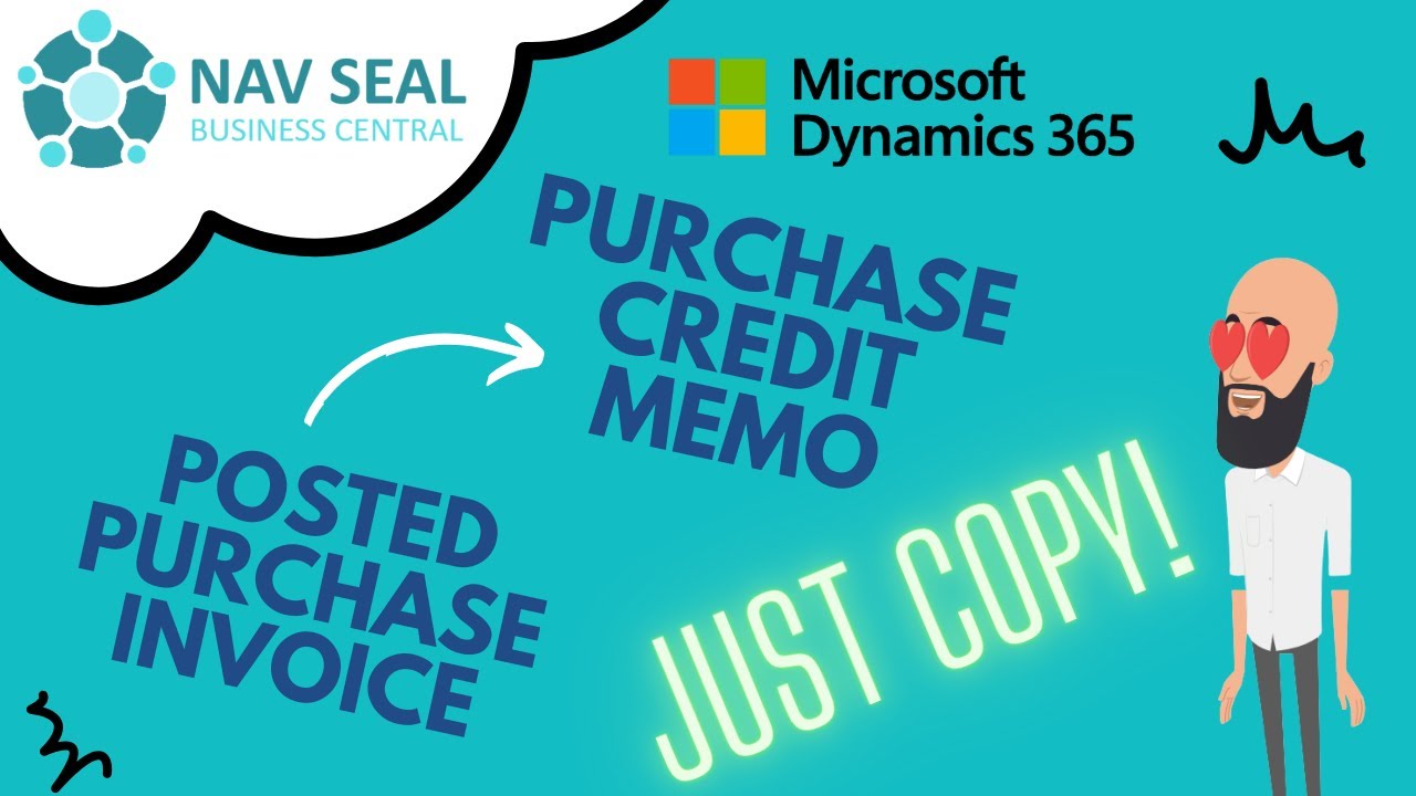 Copy Posted Purchase Invoice to Purchase Credit Memo | NAV SEAL - YouTube