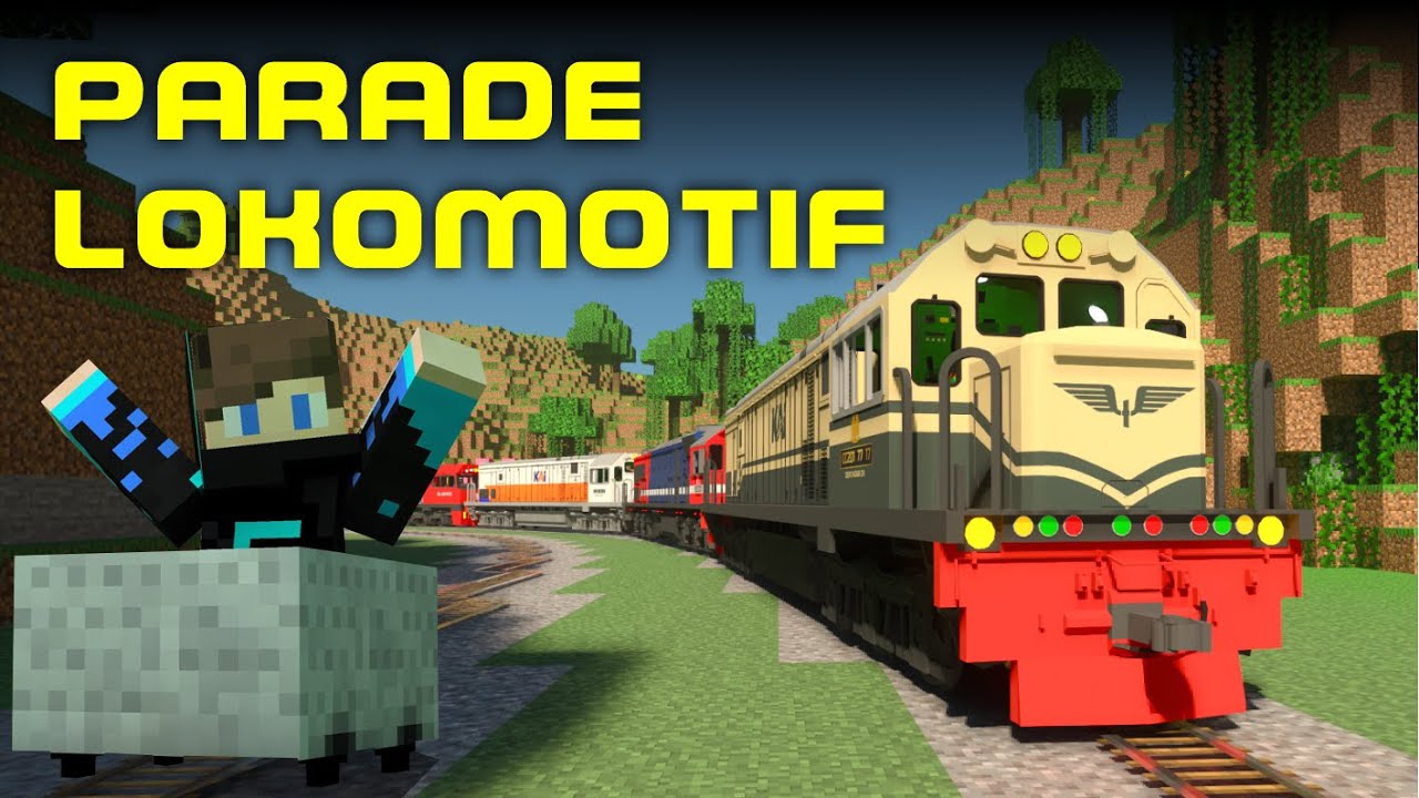 NAIK KERETA PARADE LOKOMOTIF DI MINECRAFT
