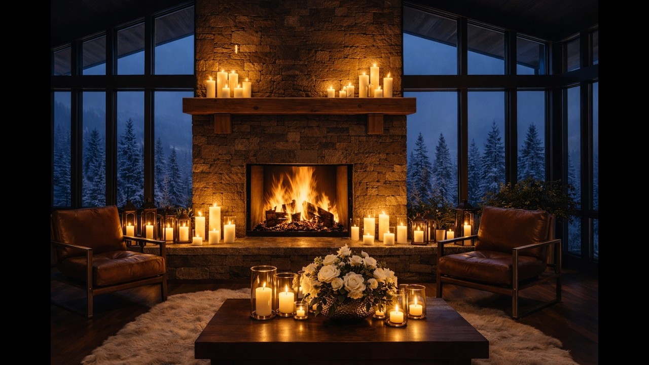 Aspen Luxury Cabin | Romantic Candlelight & Midnight Fireplace Reset 🌑🕯️🔥