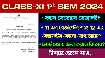 Class 11 First Semester 2024 Result কবে? কী বলছে নতুন Notification-এ🤔Class 11 result 12 এ যোগ হবে⁉️🔥