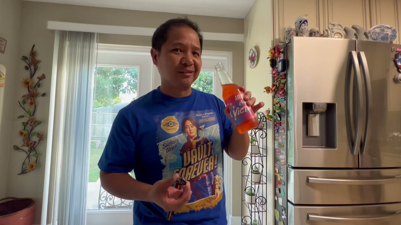 trying a Nuka-Cola Victory Bottle Soda Pop ("Fallout" merchandise)