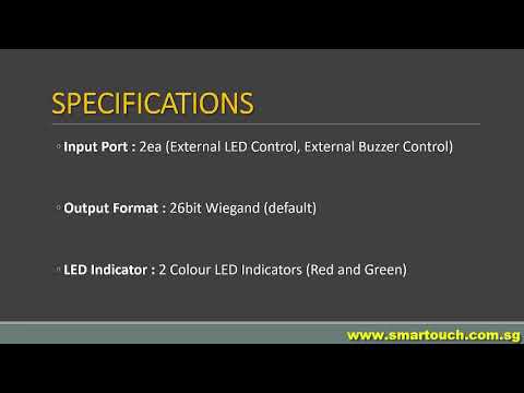Card Reader KR101 Model KR101E Specifications For Access Control System