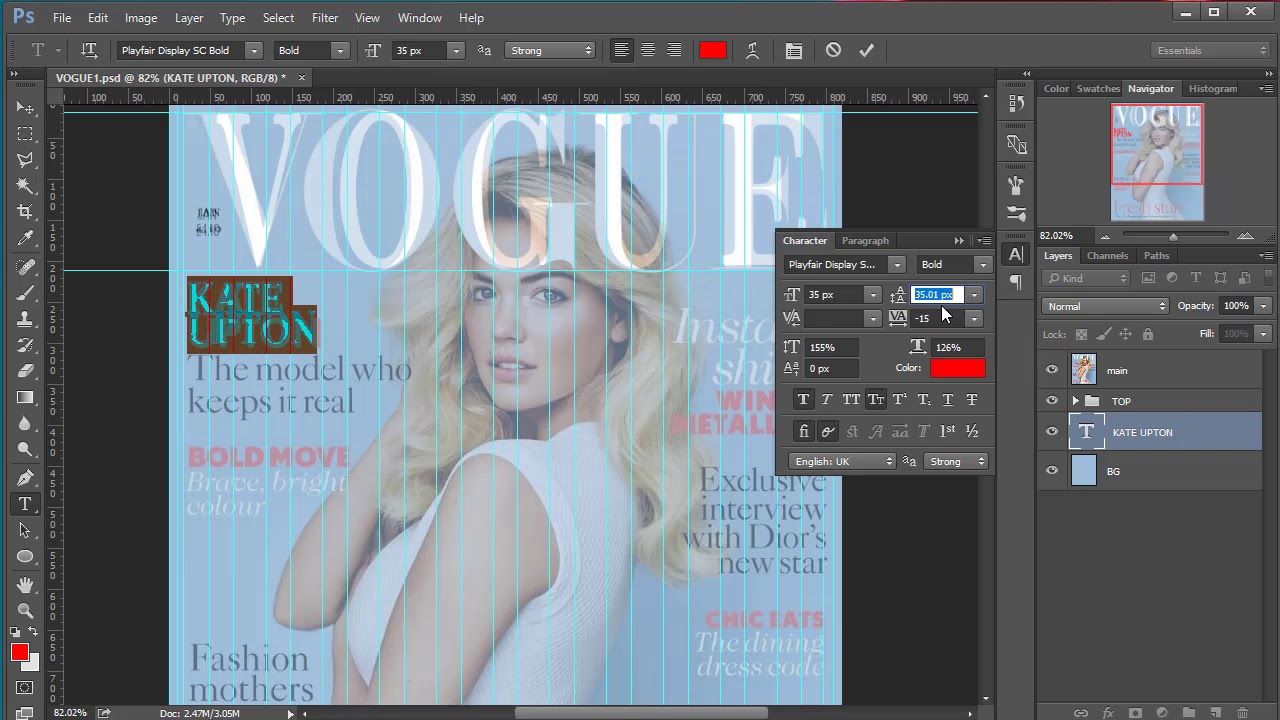 How To Make A Vogue Magazine Cover In Photoshop - YouTube