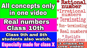 Real Numbers | Class 10 Maths Chapter 1 | Class 9/8 Maths | Number System | Rational Numbers | CBSE