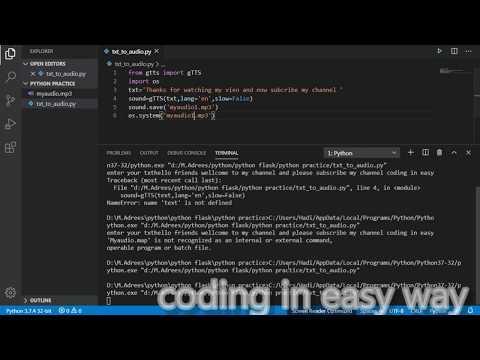 How to convert text into audio by in python