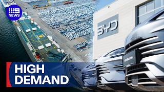 Record-breaking shipment of electric cars docks in Australia | 9 News Australia