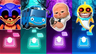 Sonic Exe vs Tayo The Little Bus vs Boss Baby vs Babyshark Exe | Tiles Hop EDM Rush