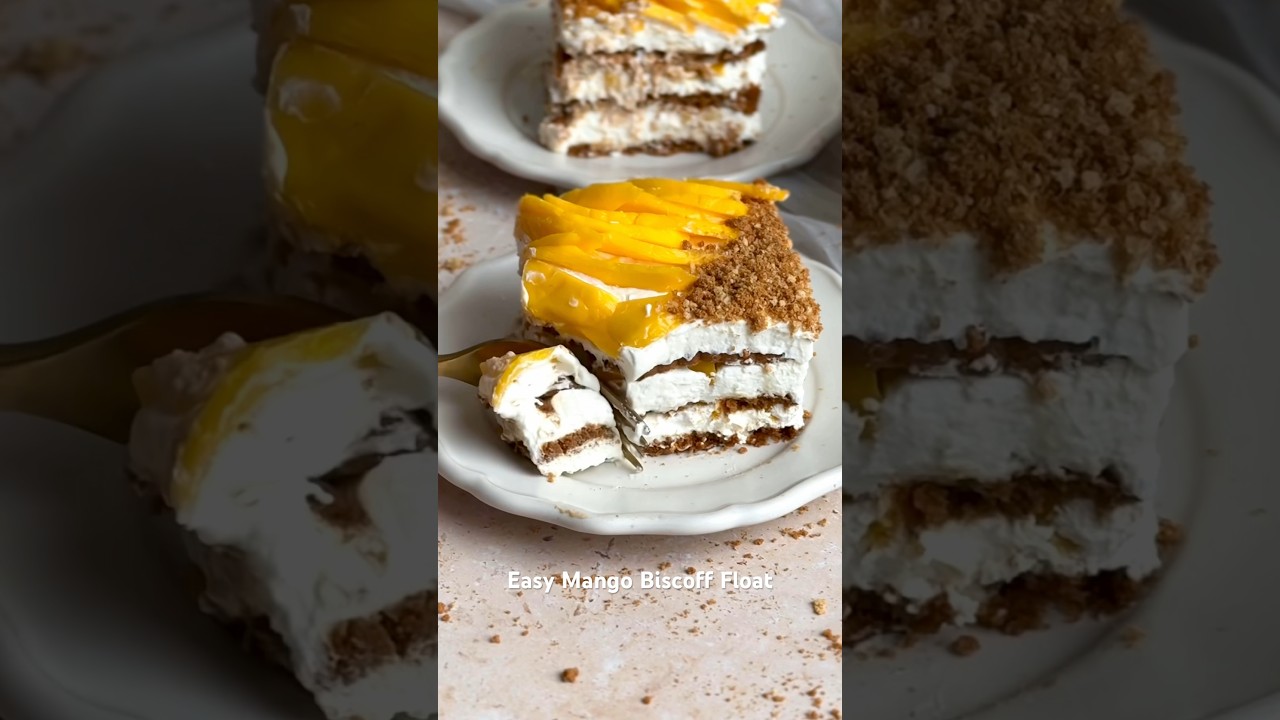Easy Mango Biscoff Float aka the best summer dessert! 4 ingredients, 10 min of work🍋 