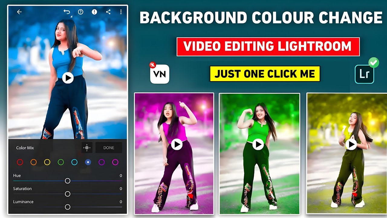 Lightroom se video colour editing kaise kare | Background colour change ...