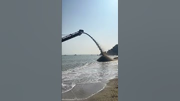 Crazy Ship Operation! Creating Beaches From Nothing! | dredging operation #shorts