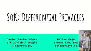 SoK: Differential Privacies [cc]
