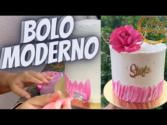 BOLO FEMININO MODERNO E FÁCIL DE FAZER #confeitaria