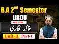 BA 2nd Semester Urdu MJC MIC Unit 3 | Khaka Nigari | BA Urdu Semester 2 Part-1