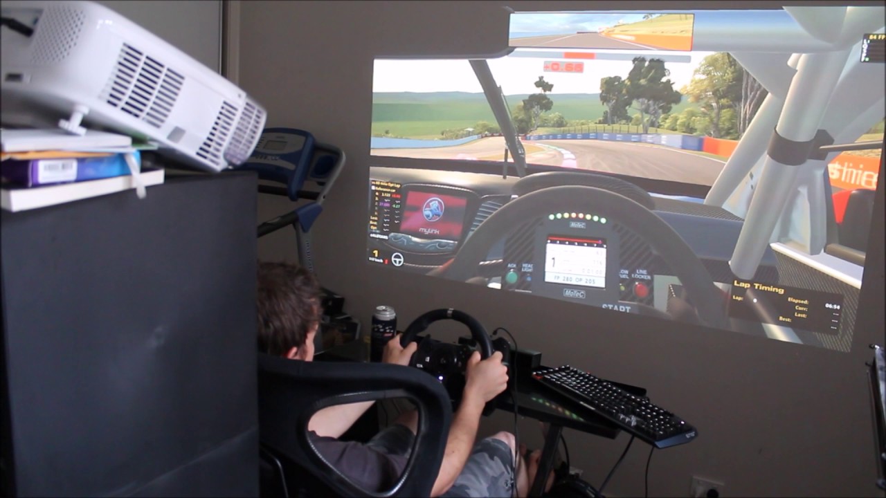 BenQ W1210ST Projector test with iRacing - YouTube