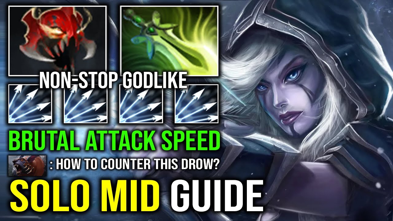 How to Solo Mid Drow Ranger First Item Mask of Madness 100% Unkillable ...