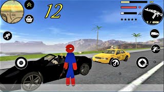Người Nhện cướp xe tập 12 - máy bay trực thăng -Stickman Spider Rope Hero Gangstar City screenshot 3