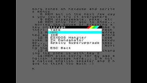 ZEsarUX memory zones