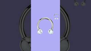 Titanium Horseshoe Ring With Opals Hypoallergenic Jewelry For Septum, Lip, And Ear Piercings