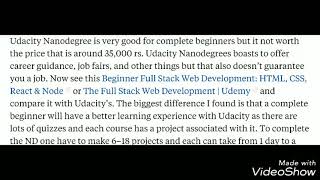 Review: Udacity's Full Stack Web Developer Nanodegree Reviews by Students