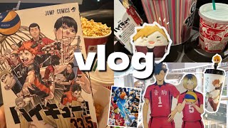 【vlog】しんどい仕事は終えてきた。退勤後のごほうびタイムだ‍⬛ハイキュー‼ゴミ捨て場の決戦ひとり映画アニメイトオタ活