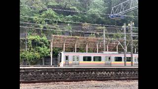 E129系4両(2+2)　水上駅発車(雨)