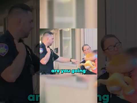 parents left there kid alone at home then police officers comforted her
