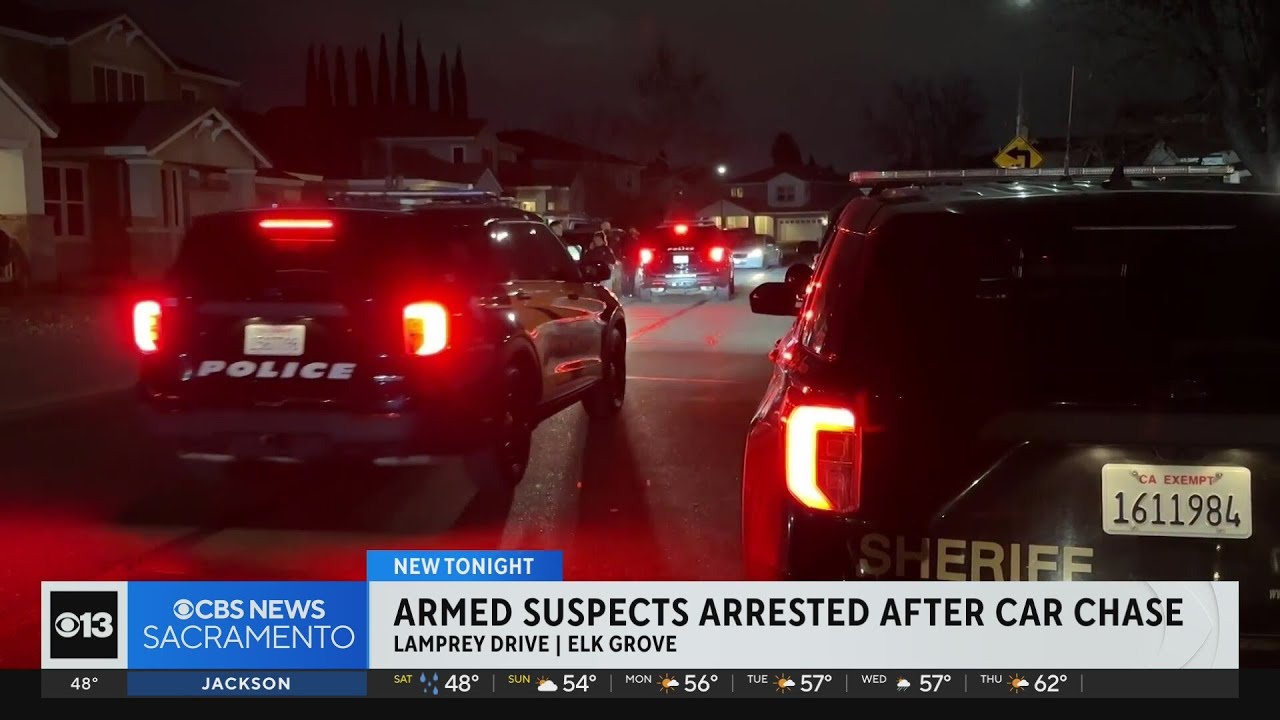 Armed suspects arrested after car chase in Elk Grove - YouTube