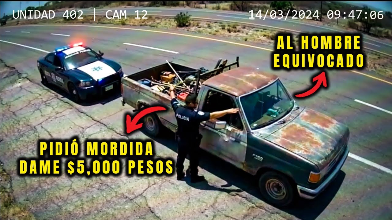 Oficial Exige Mordida de $5,000 a Camioneta Vieja — Gran Error, Era Su Jefe